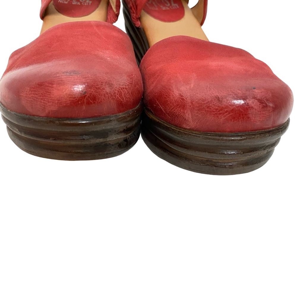 Miz Mooz Amia Wedge Mary Jane Shoes Womens Size 9 39 Red Closed Toe Sandal - Picture 6 of 14